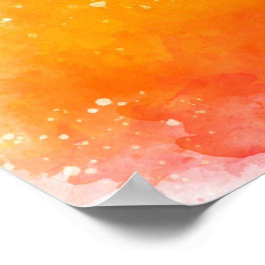 抽象芸術絵画の黄カラフル色と赤 ポスター (角)