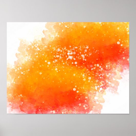 抽象芸術絵画の黄カラフル色と赤 ポスター (正面)