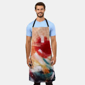抽象芸術絵画の エプロン (着用した状態)