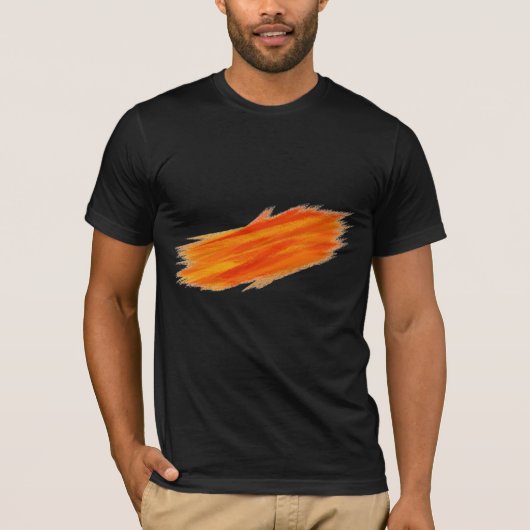 抽象芸術絵画の |オレンジレトロ Tシャツ (正面)