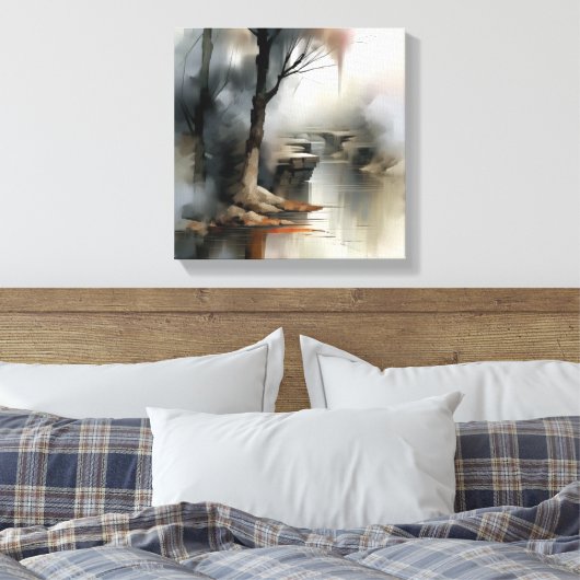 抽象芸術絵画の キャンバスプリント (インサイチュ (寝室))