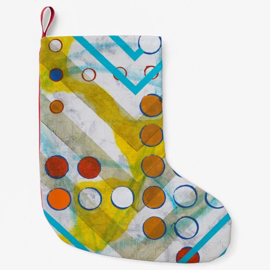 抽象芸術絵画の スモールクリスマスストッキング (正面)