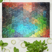 抽象芸術絵画の |ダイナミックカラー キッチンタオル (折り畳み)