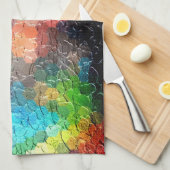抽象芸術絵画の |ダイナミックカラー キッチンタオル (四つ折り)