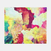 抽象芸術絵画の フリースブランケット (正面(横))