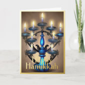 抽象芸術絵画の（ユダヤ教）メノラー金ゴールドカフェ シーズンカード (正面)