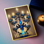 抽象芸術絵画の（ユダヤ教）メノラー金ゴールドカフェ シーズンカード<br><div class="desc">Umuaがデザインした休日をテーマにしたアイテム。Zazzleまたはその関連会社によって印刷および出荷。</div>