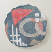 抽象芸術絵画の ラウンドクッション (裏面)