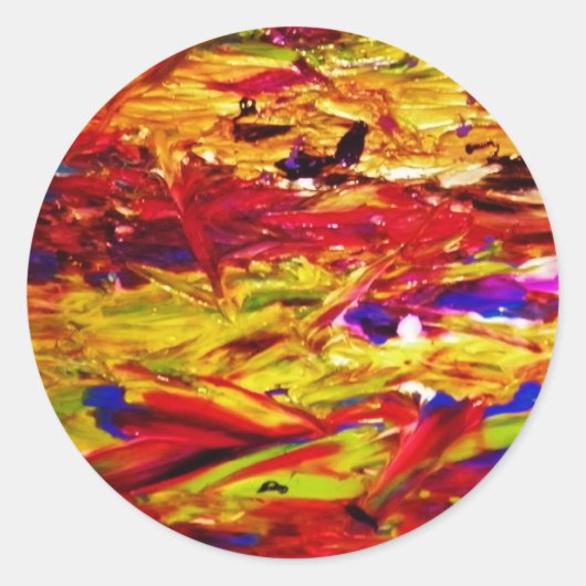 抽象芸術絵画の ラウンドシール (正面)