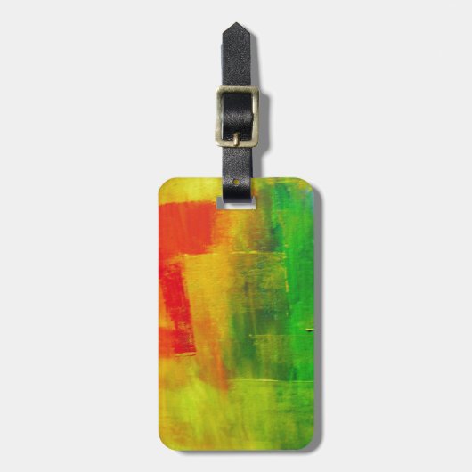 抽象芸術絵画の ラゲッジタグ (正面縦)