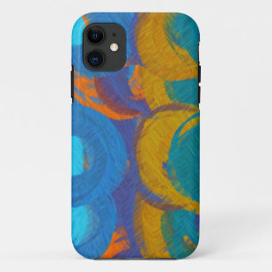 抽象芸術絵画の レトロの色15 iPhone 11 ケース
