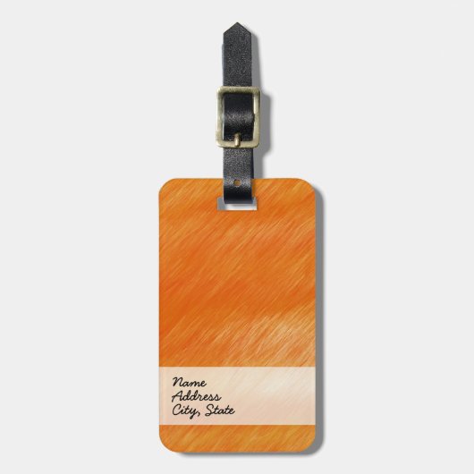 抽象芸術絵画の |レトロオレンジ6 ラゲッジタグ (正面縦)