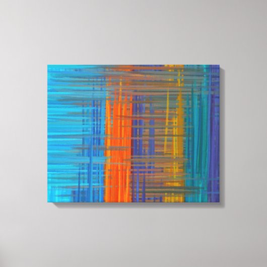 抽象芸術絵画の |レトロカラフル11 キャンバスプリント (正面)