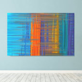 抽象芸術絵画の |レトロカラフル11 キャンバスプリント (インサイチュ (ウッドフロア))