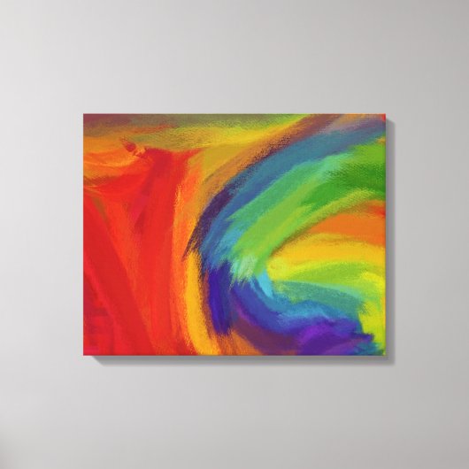 抽象芸術絵画の |レトロカラフル16 キャンバスプリント (正面)