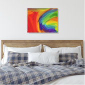 抽象芸術絵画の |レトロカラフル16 キャンバスプリント (インサイチュ (寝室))