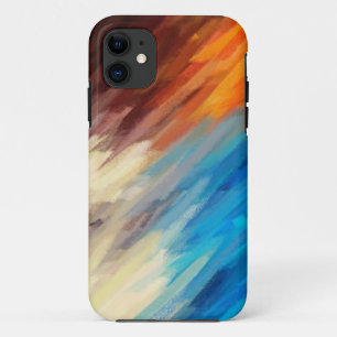 抽象芸術絵画の レトロカラフル28 iPhone 11 ケース