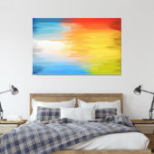 抽象芸術絵画の |レトロカラフル2 キャンバスプリント (インサイチュ (寝室))