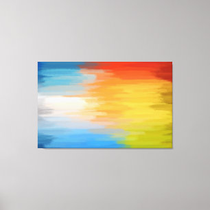 抽象芸術絵画の レトロカラフル2 キャンバスプリント