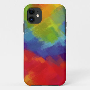 抽象芸術絵画の レトロカラフル43 iPhone 11 ケース