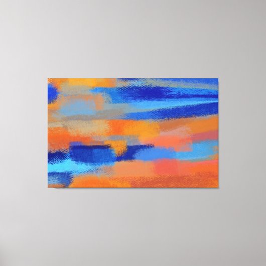抽象芸術絵画の |レトロカラフル8 キャンバスプリント (正面)