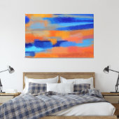 抽象芸術絵画の |レトロカラフル8 キャンバスプリント (インサイチュ (寝室))