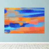 抽象芸術絵画の |レトロカラフル8 キャンバスプリント (インサイチュ (ウッドフロア))