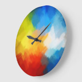 抽象芸術絵画の |レトロ カラフル ラージ壁時計 (傾斜)