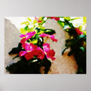 抽象芸術絵画の 春の花 ポスター