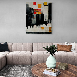 抽象芸術絵画の「The Battle Harbor」キャンバスプリン キャンバスプリント