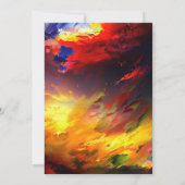 抽象芸術絵画はカラフル空だ。ウェディング 招待状 (裏面)