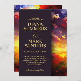 抽象芸術絵画はカラフル空だ。ウェディング 招待状