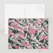 抽象芸術絵画はピンクとグリーン ポストカード (正面/裏面)