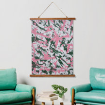 抽象芸術絵画はピンクとグリーン