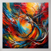 抽象芸術絵画は失った森の中で家に帰る ポスター (正面)