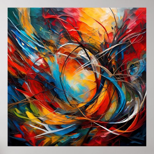 抽象芸術絵画は失った森の中で家に帰る ポスター (正面)