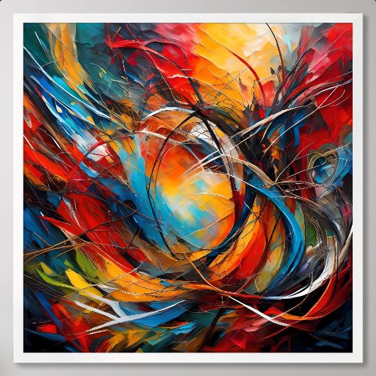 抽象芸術絵画は失った森の中で家に帰る ポスター