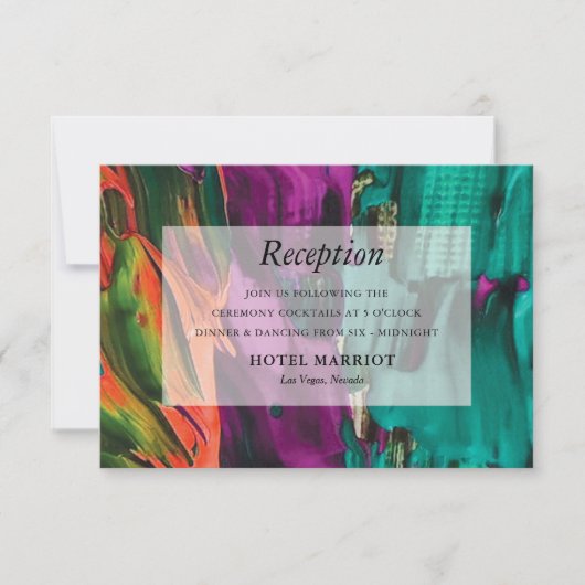 抽象芸術絵画アクリル披露宴カード 招待状 (正面)