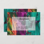 抽象芸術絵画アクリル披露宴カード 招待状 (正面/裏面)