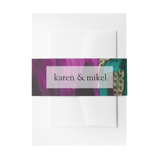 抽象芸術絵画アクリル招待状用帯 招待状ベリーバンド (正面例)