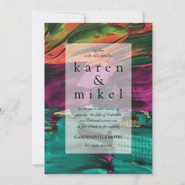 抽象芸術絵画アクリル結婚式招待状 招待状