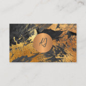 抽象芸術絵画アクリル金ゴールド黒モノグラムの 名刺 (正面)