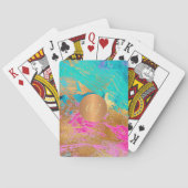 抽象芸術絵画アクリル銅金ゴールドモノグラムの トランプ (裏面)