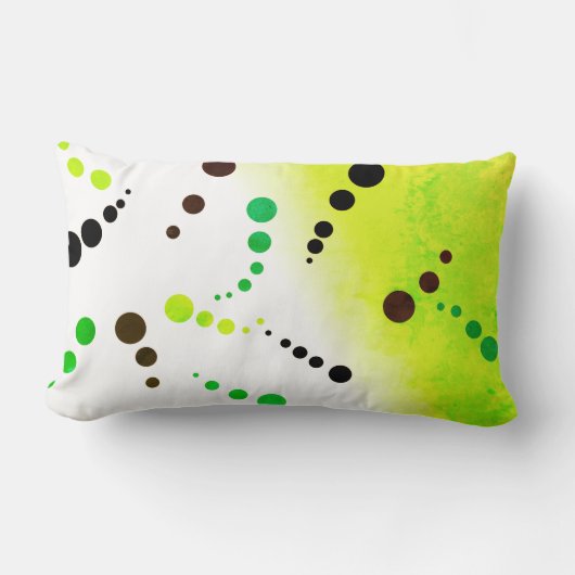 抽象芸術絵画アートのクッション ランバークッション (正面)