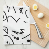 抽象芸術絵画アートの一種 キッチンタオル (四つ折り)