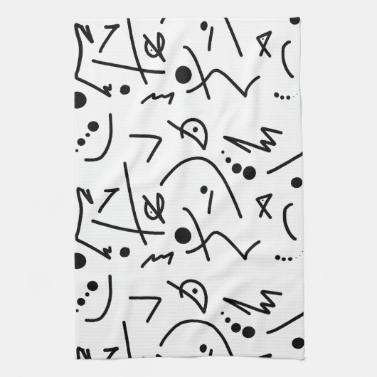 抽象芸術絵画アートの一種 キッチンタオル (縦)