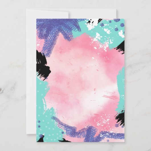抽象芸術絵画アートパーティー招待状 招待状 (裏面)