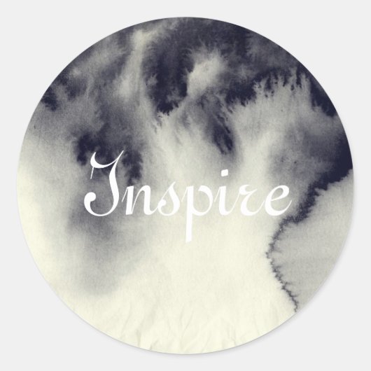 抽象芸術絵画インクのグランジ紙テクスチャ ラウンドシール (正面)