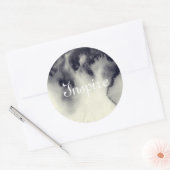 抽象芸術絵画インクのグランジ紙テクスチャ ラウンドシール (封筒)