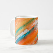 抽象芸術絵画グ違うーアの明るい色 コーヒーマグカップ (正面左)